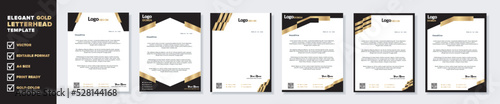 set of modern letterhead template for stationery design all business corporate company. vector format editable  A4. golden color download.