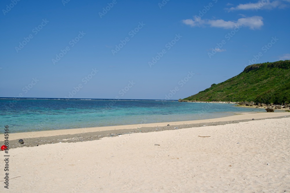 Sandy beach scenery of the Aragusuku Beach.