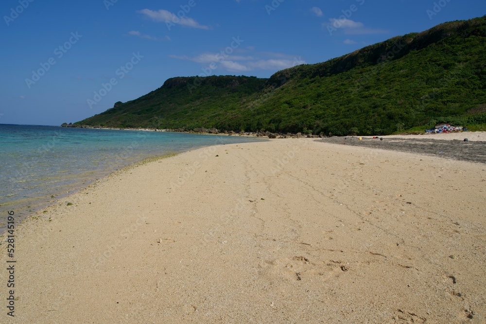 Peninsula and sandy beach visible from Aragusuku Beach Peninsula and sandy beach visible from Aragusuku Beach