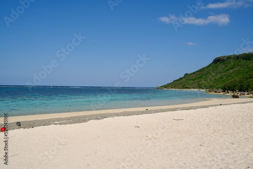 Sandy beach scenery of the Aragusuku Beach.