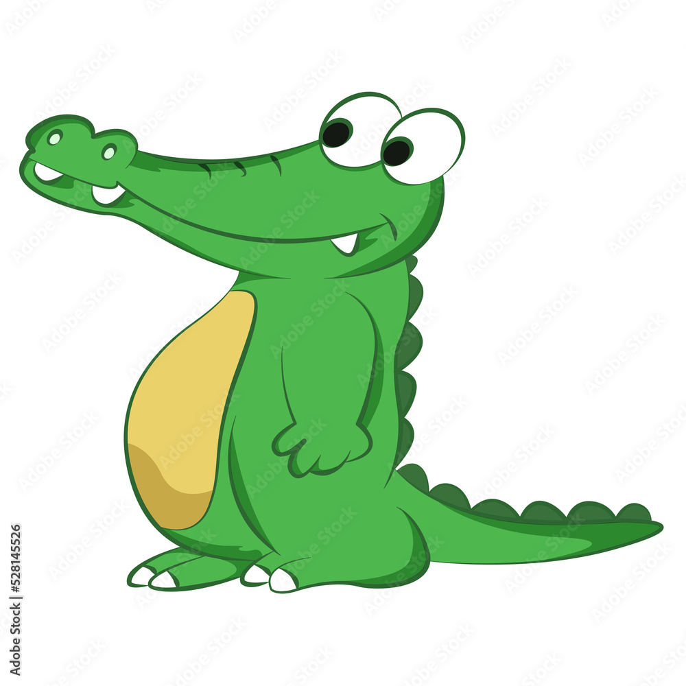 Naklejka premium Crocodile coloring cartoon design on transparent background