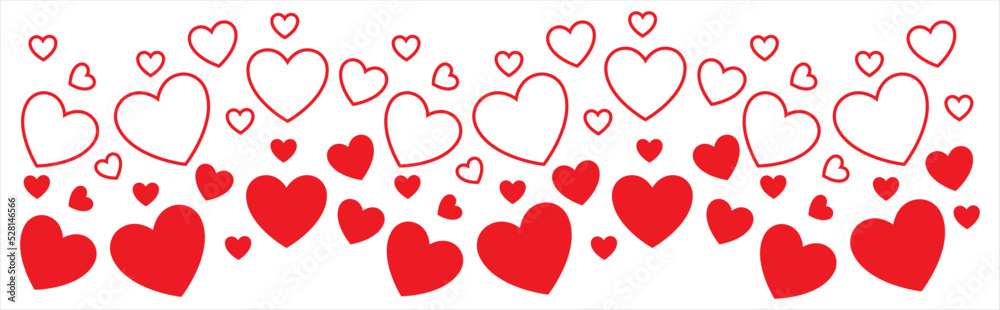 Happy valentines day heart decoration background, vector illustration