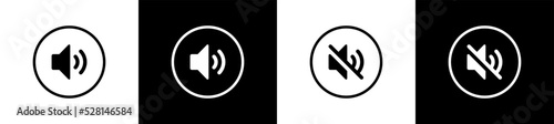 Speaker sound icon. Modern volume sound signs. Loudspeaker symbol for apps and websites