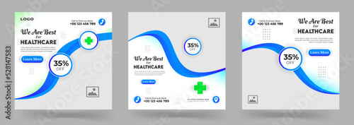 medical social media post or healthcare poster for hospital clinic