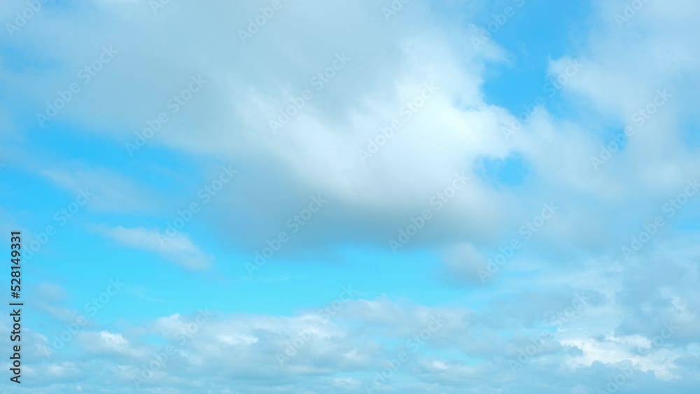 4K sky timelapse : amazing white clouds floating in the blue sky. meteorology concept. clouds background. nature stock footage
