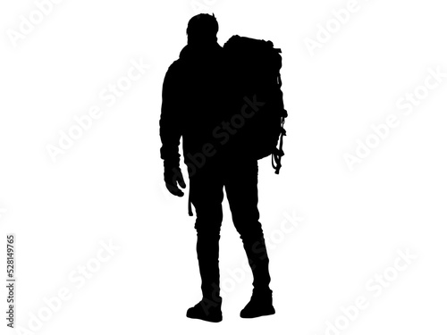 登山をする男性シルエット7
