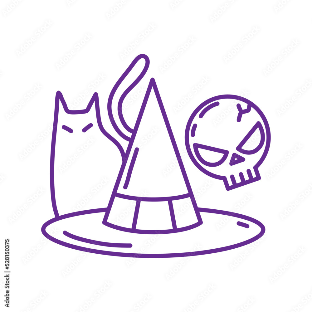 neon halloween skull and hat neon halloween skull and hat