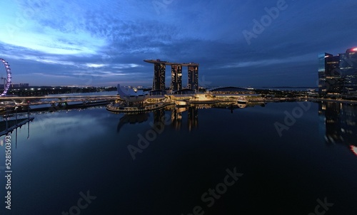 Marina Bay  Singapore - July 13  2022  The Landmark Buildings and Tourist Attractions of Singapore