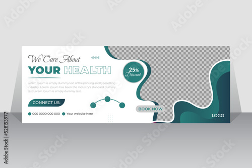 Modern medical healthcare service social media Facebook cover template design or promotion square web banner advertising