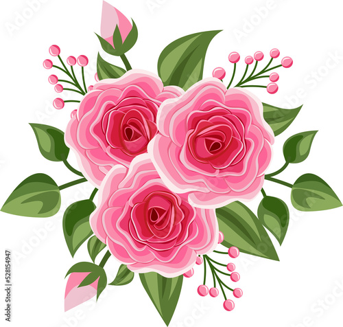 bouquet of pink roses flower © kuncirangin