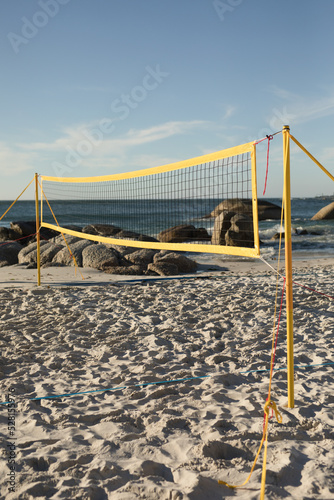 Volleyball net on the beach