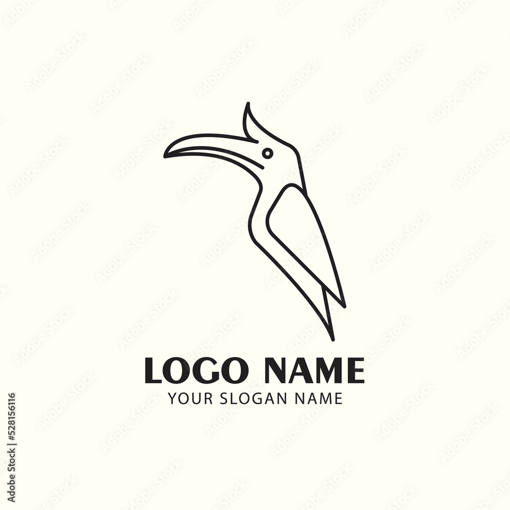 Vector of hornbill design on white background, Wild Animals. Birds, Easy editable layered vector illustration. Vector of hornbill design on white background, Wild Animals. Birds, Easy editable layered vector illustration.