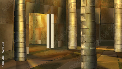 Pharaoh tomb in ancient Egypt illustration
