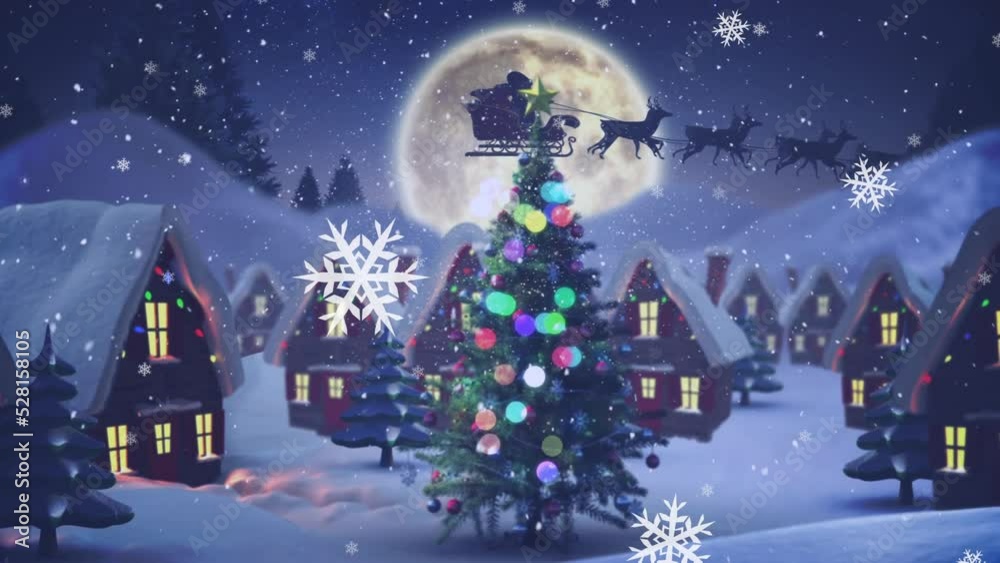 Animation of winter scenery