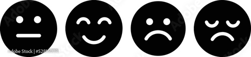 Modern Emoticons Set. Different Reactions design. smile icon design. Different emotions, New Modern Emoticons Set smile face icons, design. Vector