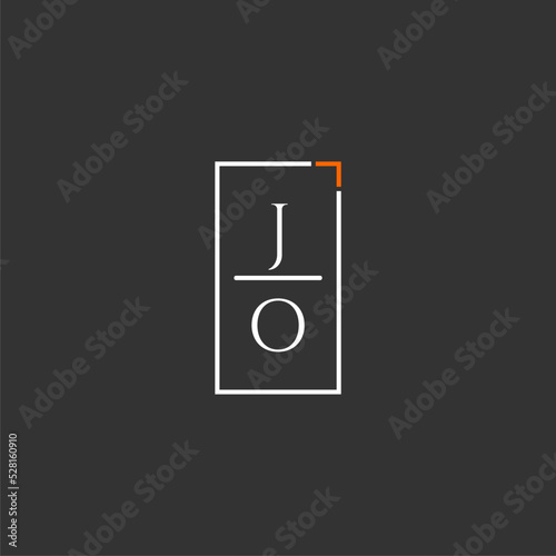 JO initial monogram logo for technology with square style design