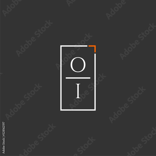 OI initial monogram logo for technology with square style design