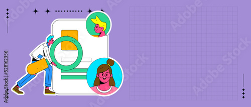 Flat vector concept operation illustration of people for job interview 