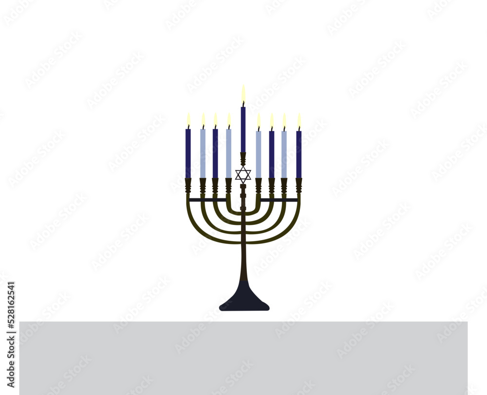 Happy Hanukkah, Jewish Festival of Lights scene with people, happy families with children. Happy Hanukkah lettering in Hebrew. Original Hebrew font logo with Hanukkah menorah (candelabra) for postcard Happy Hanukkah, Jewish Festival of Lights scene with people, happy families with children. Happy Hanukkah lettering in Hebrew. Original Hebrew font logo with Hanukkah menorah (candelabra) for postcard