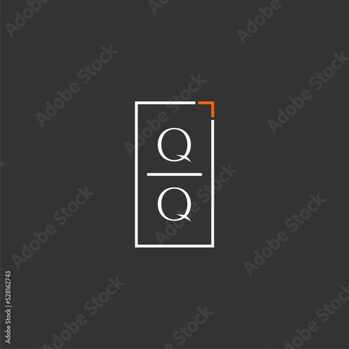 QQ initial monogram logo for technology with square style design