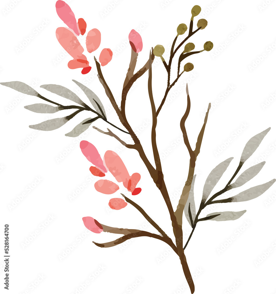 ELEGANT PINK WATERCOLOR FLOWER ARRANGEMENT ELEGANT PINK WATERCOLOR FLOWER ARRANGEMENT