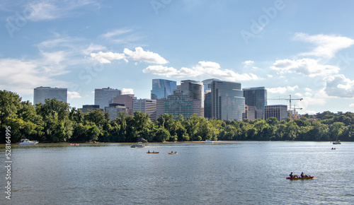 Potomac River and Skyline of Arlington, Virginia, USA (Summer)