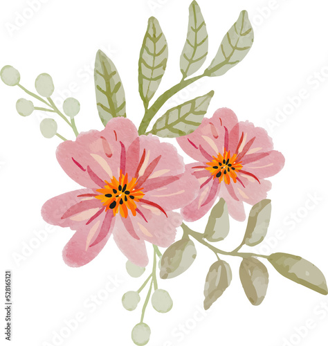 Elegant watercolor flower arrangement