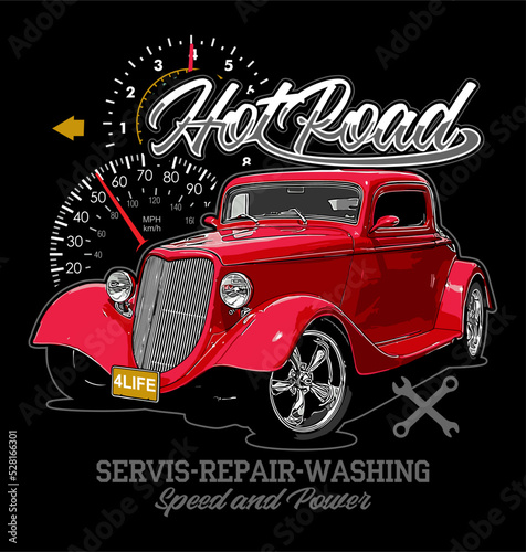 Canvas Print classic car vector template for graphic design
