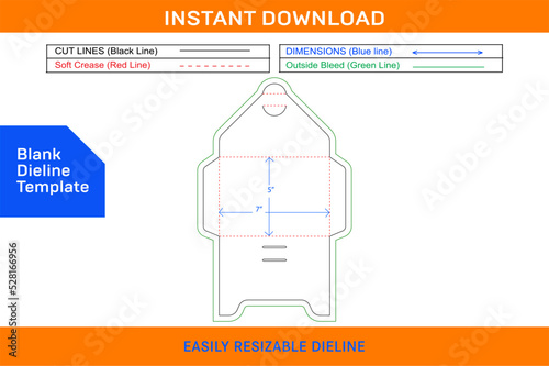 Envelope  and card 5x7'' template, A3 size die cut template_Blank dieline template