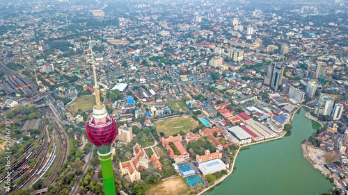 Colombo city and the Lotus Tower Colombo, Sri Lanka	