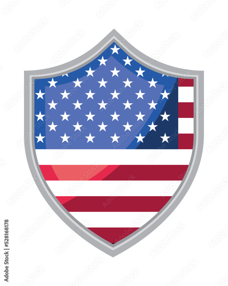 american flag in shield