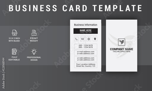 Agency Business Card Design. Modern Card Design. Photos & Vector Standard Template
