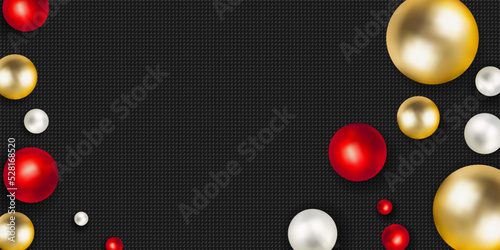 3d realistic ball vector carbon background
