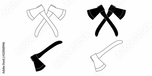 crossed Axe logo vector illustration