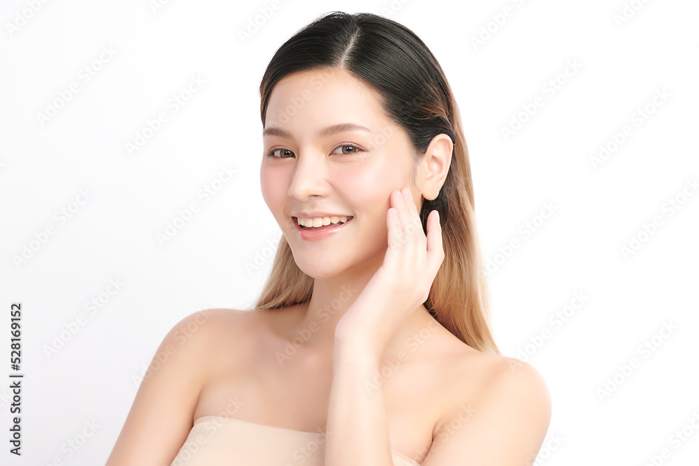 Beautiful young asian woman with clean fresh skin on white background, Face care, Facial treatment, Cosmetology, beauty and spa, Asian women portrait. Beautiful young asian woman with clean fresh skin on white background, Face care, Facial treatment, Cosmetology, beauty and spa, Asian women portrait.