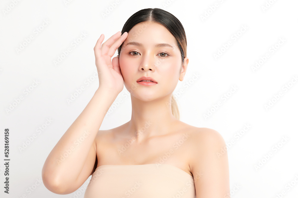 Beautiful young asian woman with clean fresh skin on white background, Face care, Facial treatment, Cosmetology, beauty and spa, Asian women portrait. Beautiful young asian woman with clean fresh skin on white background, Face care, Facial treatment, Cosmetology, beauty and spa, Asian women portrait.