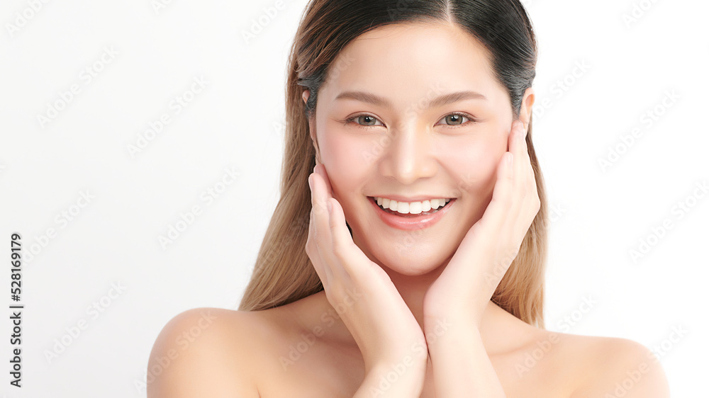 Beautiful young asian woman with clean fresh skin on white background, Face care, Facial treatment, Cosmetology, beauty and spa, Asian women portrait. Beautiful young asian woman with clean fresh skin on white background, Face care, Facial treatment, Cosmetology, beauty and spa, Asian women portrait.