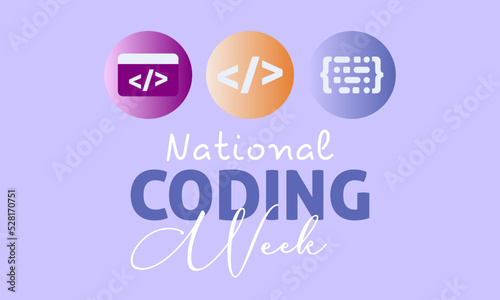 Vector illustration design concept of National coding week observed on every september.