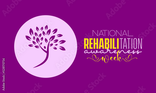 Vector illustration design concept of ​National rehabilitation awareness week observed on every september.
