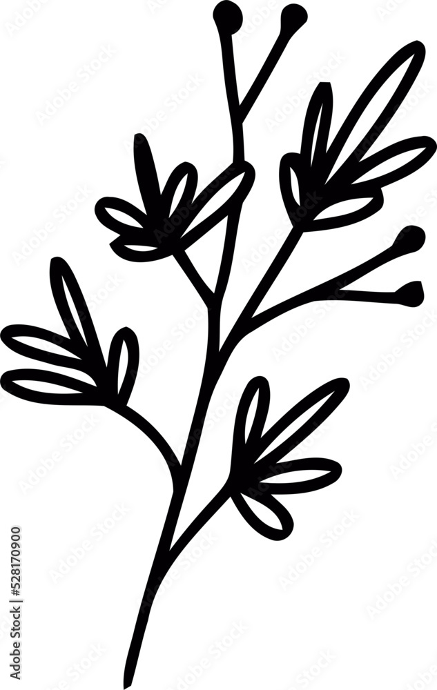 Naklejka premium botanical line art