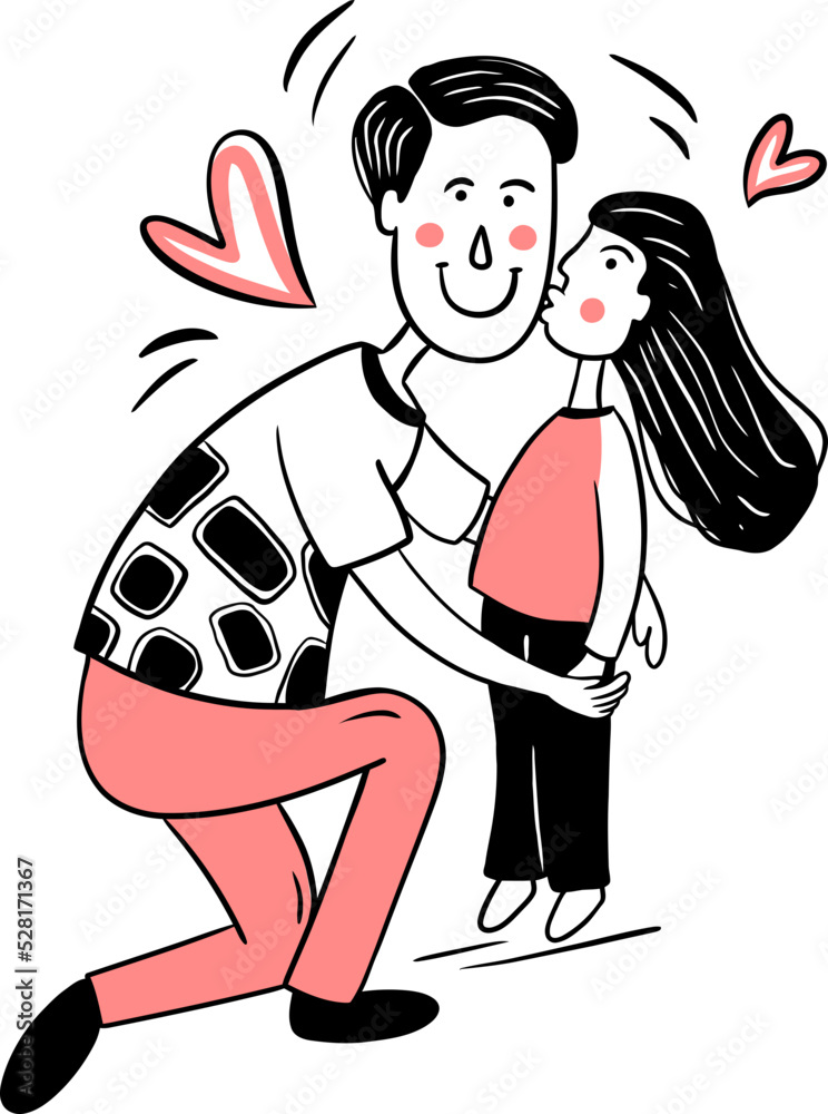 Obraz premium Hand drawn father's day illustration
