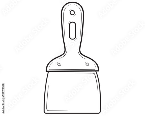 Palette-knife on an isolated white background.repair tool.  vector illustration.
