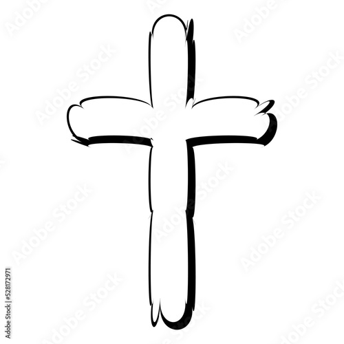 Cross doodle sketch christian, faith bible catholic religious symbol