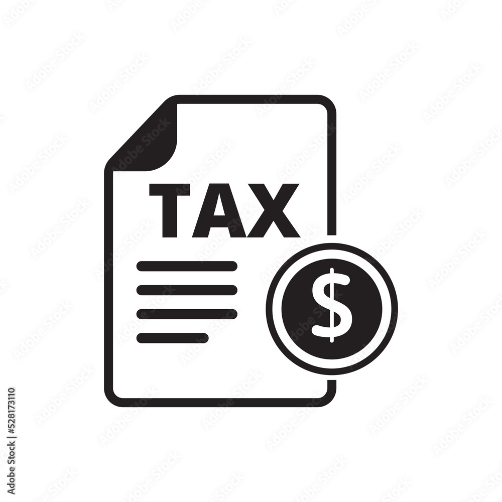Tax form icon with black and white style on isolated background Tax form icon with black and white style on isolated background