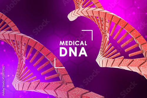 3d render of dna structure, abstract background