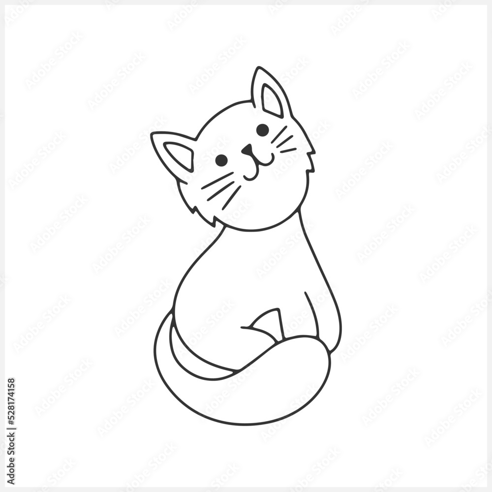Doodle cat set clip art. Hand drawn coloring page book. Sketch animal. Vector stock illustration. EPS 10 Doodle cat set clip art. Hand drawn coloring page book. Sketch animal. Vector stock illustration. EPS 10