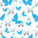 seamless background with butterflies