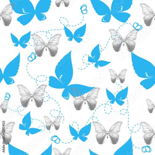 seamless background with butterflies