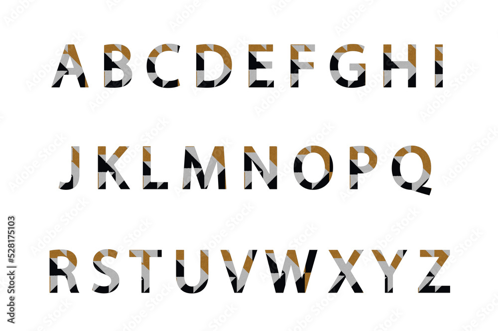 Set of multicolored letters and numbers.