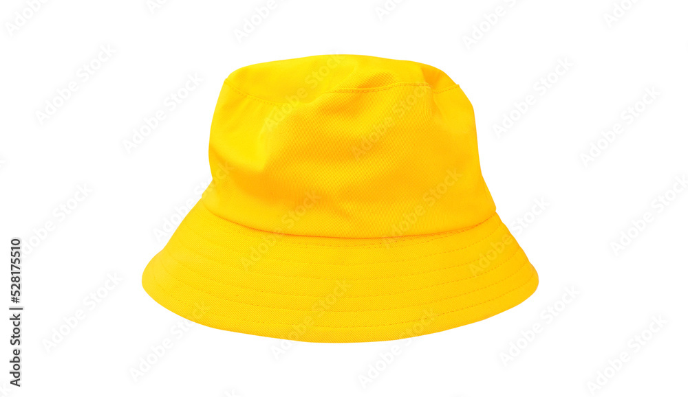 yellow bucket hat isolated on white yellow bucket hat isolated on white